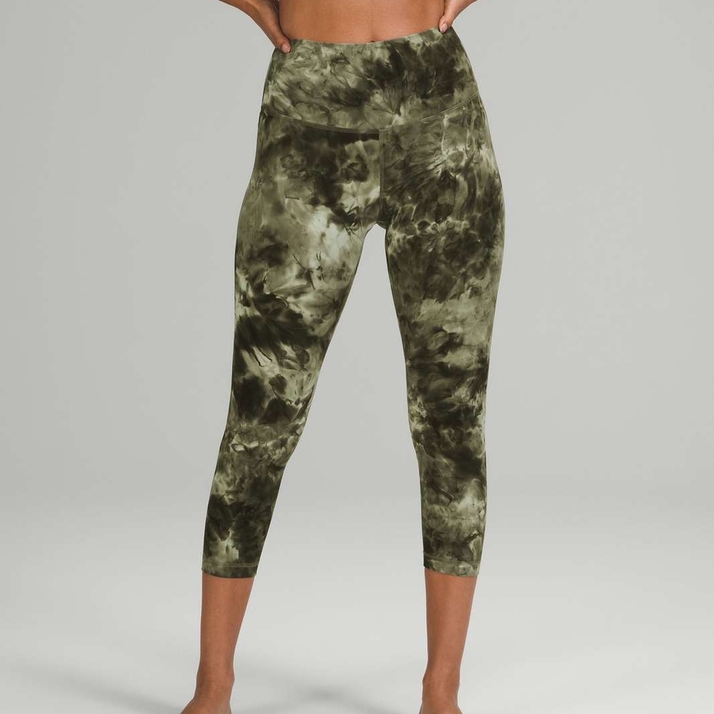 lululemon athletica Olive Tie-Dye Capri Leggings
